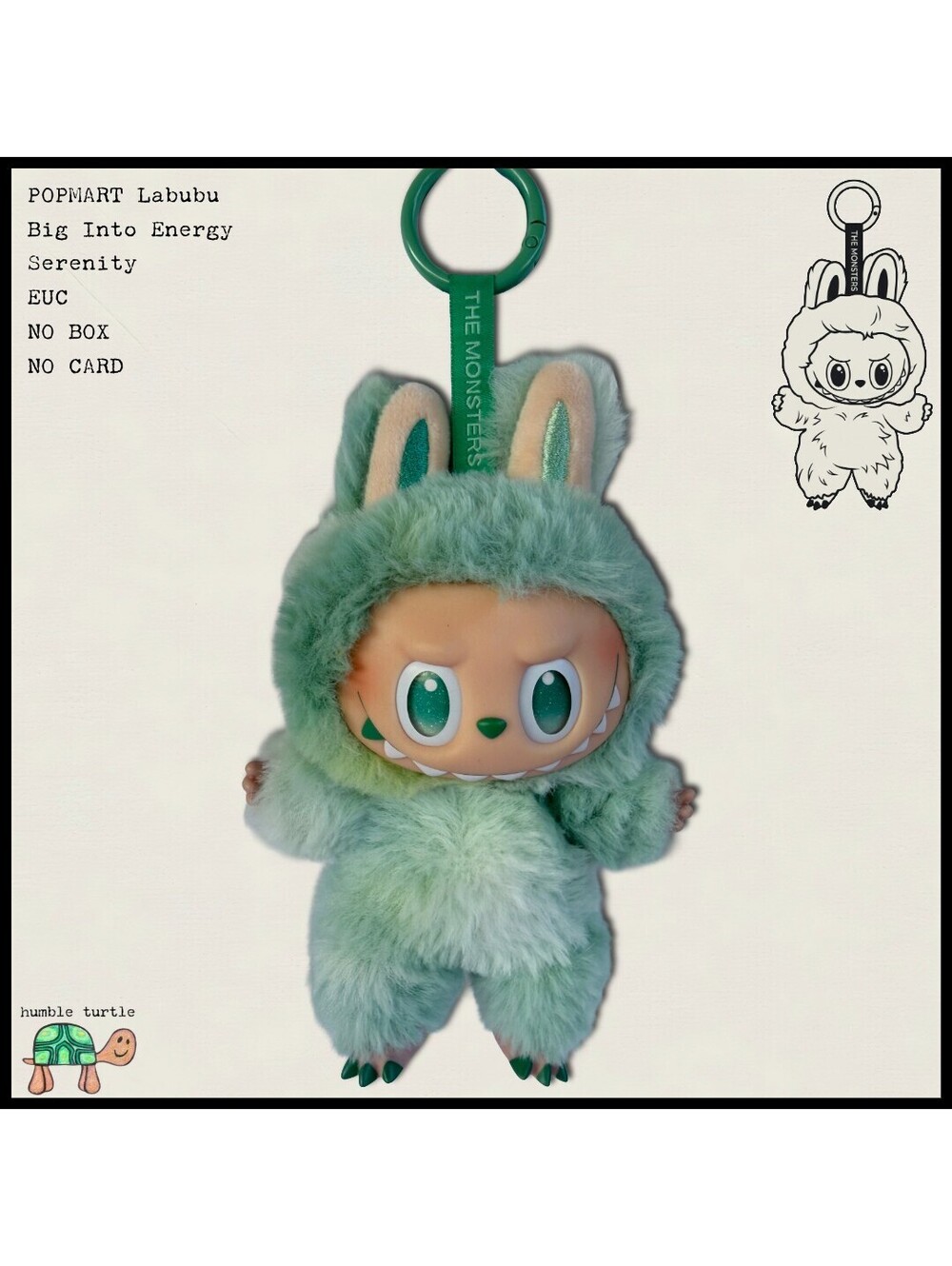 POP MART Labubu Big Into Energy Serenity Plush Keychain | NO BOX OR CARD | EUC